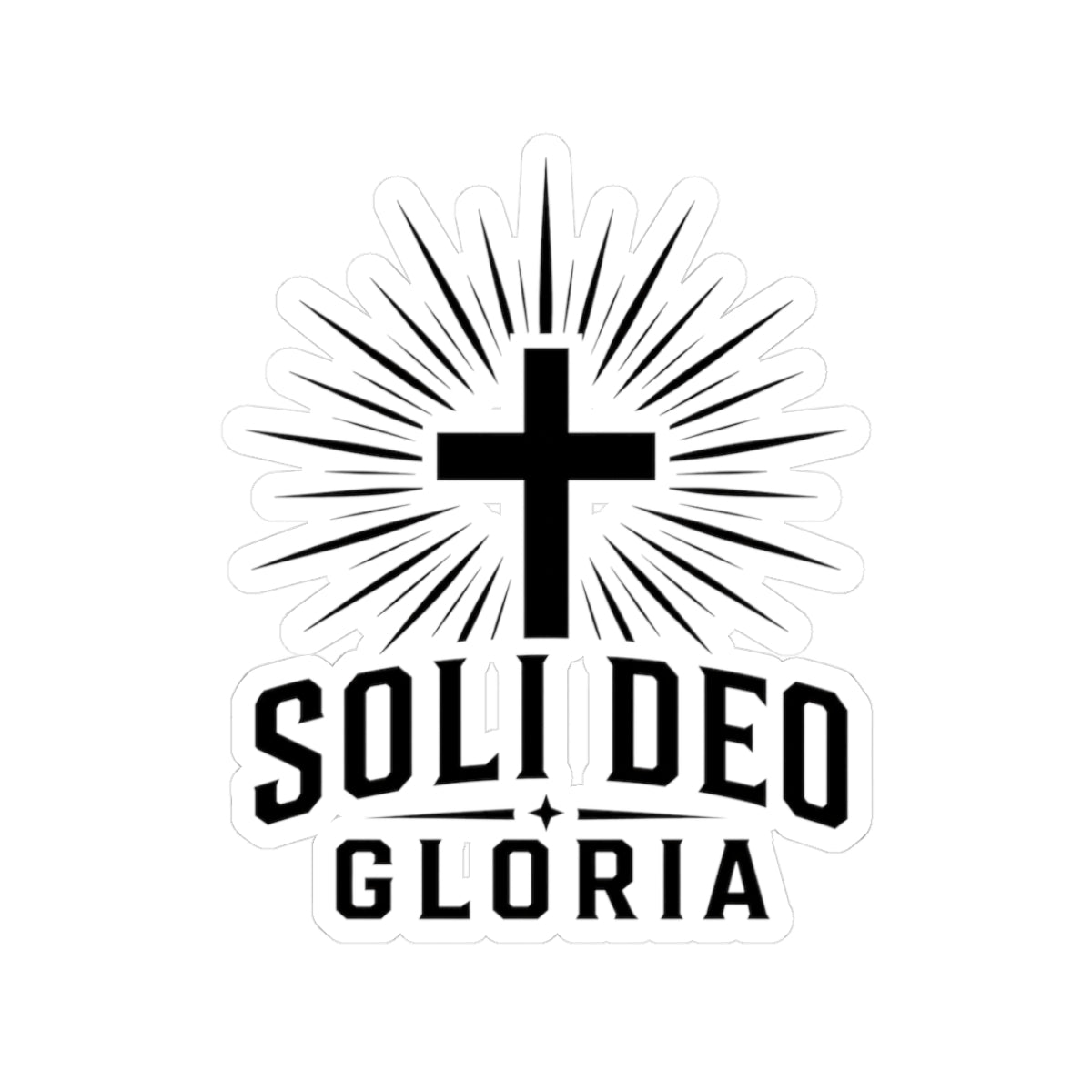 Soli Deo Gloria Cross Sticker — Christian Faith Kiss-Cut Decal