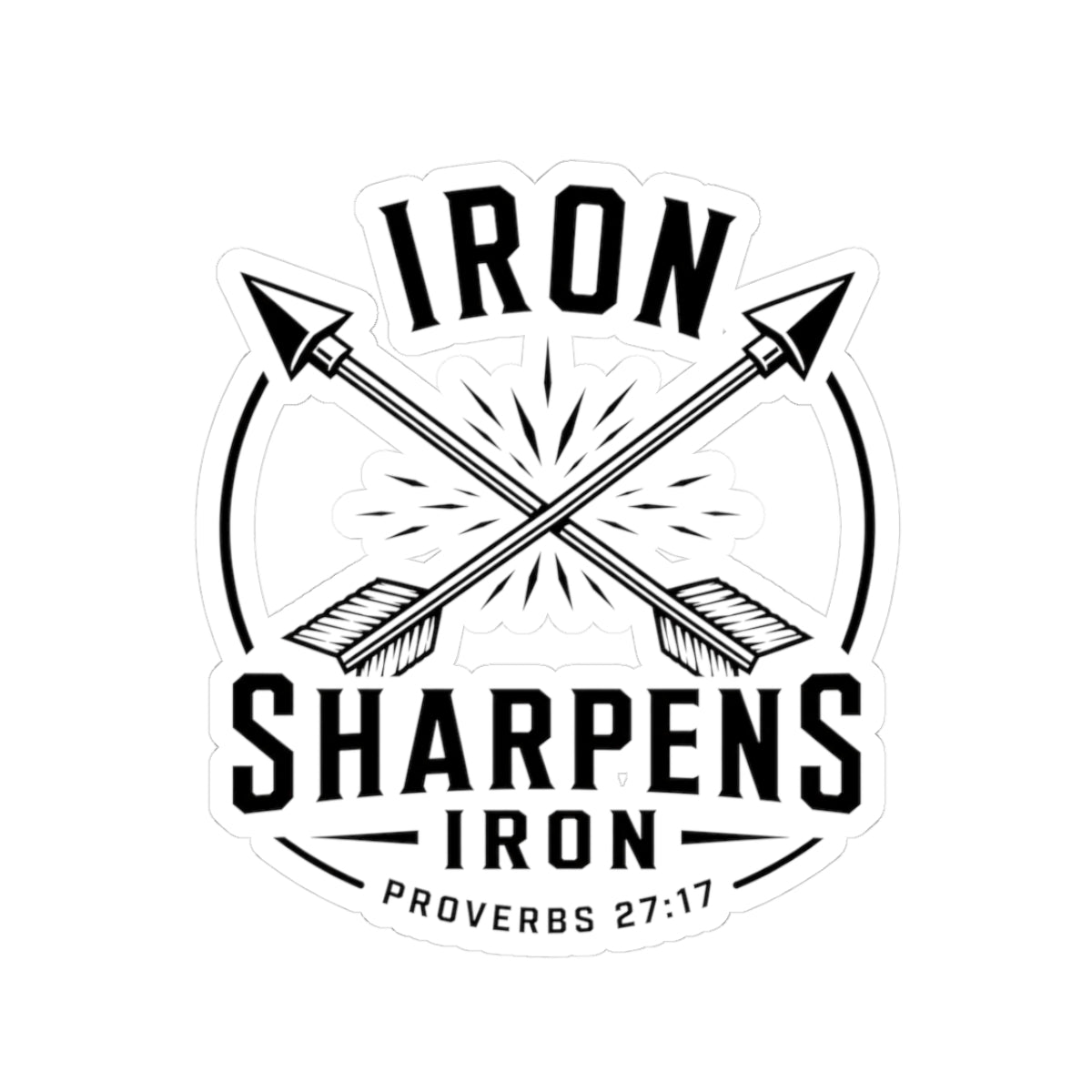 Iron Sharpens Iron Arrows Sticker — Faith Decal | Proverbs 27:17
