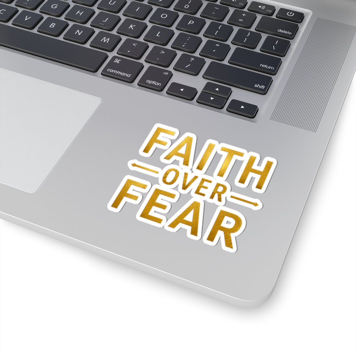 Faith Over Fear Sticker — Gold Kiss-Cut Decal