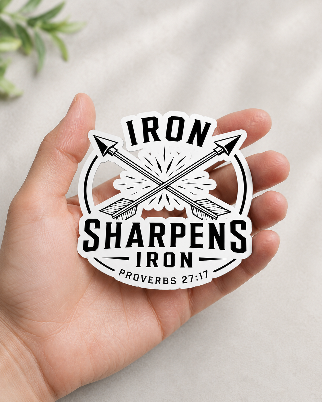 Iron Sharpens Iron Arrows Sticker — Faith Decal | Proverbs 27:17
