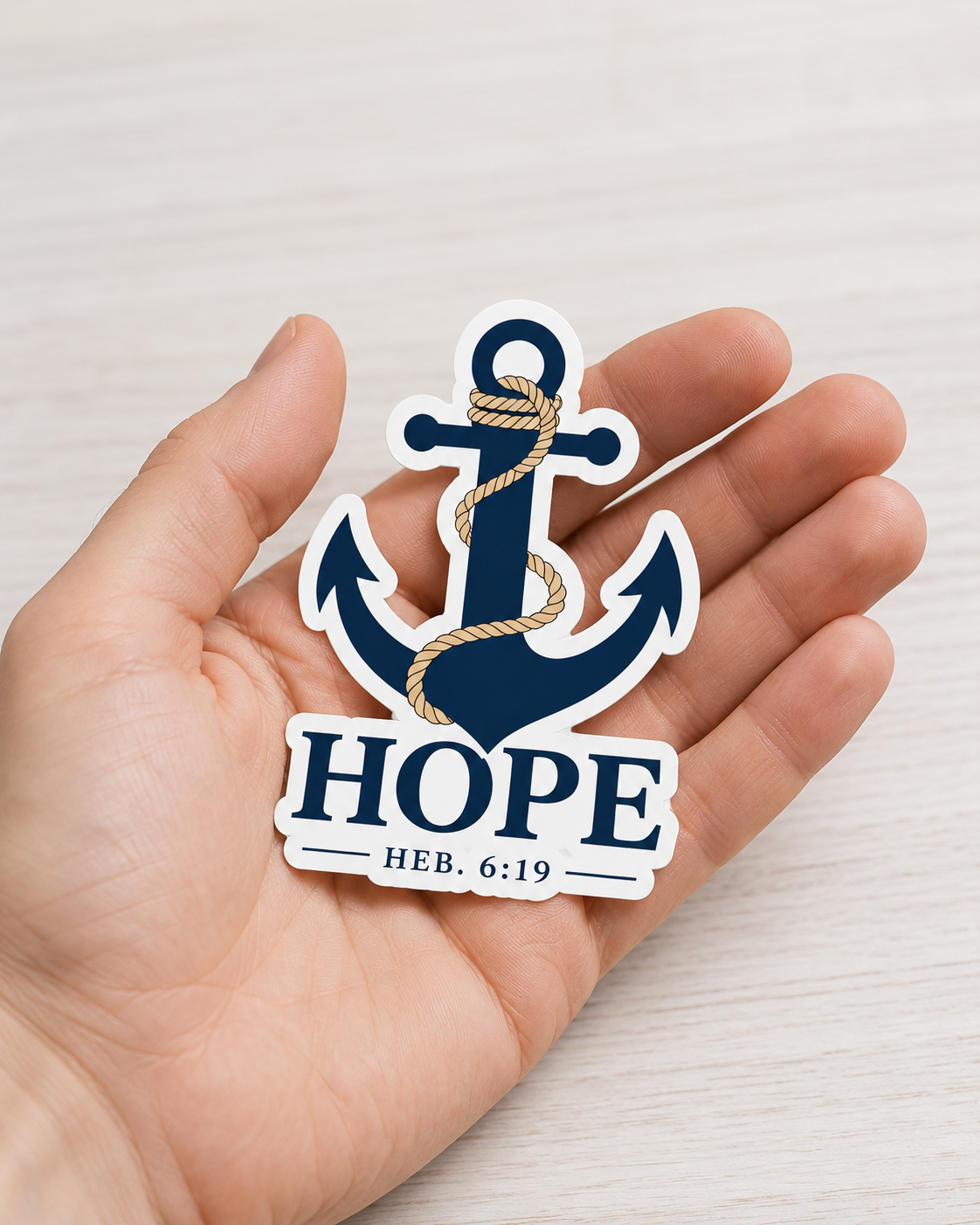 Hope Anchor Sticker — Nautical Faith Decal | Hebrews 6:19