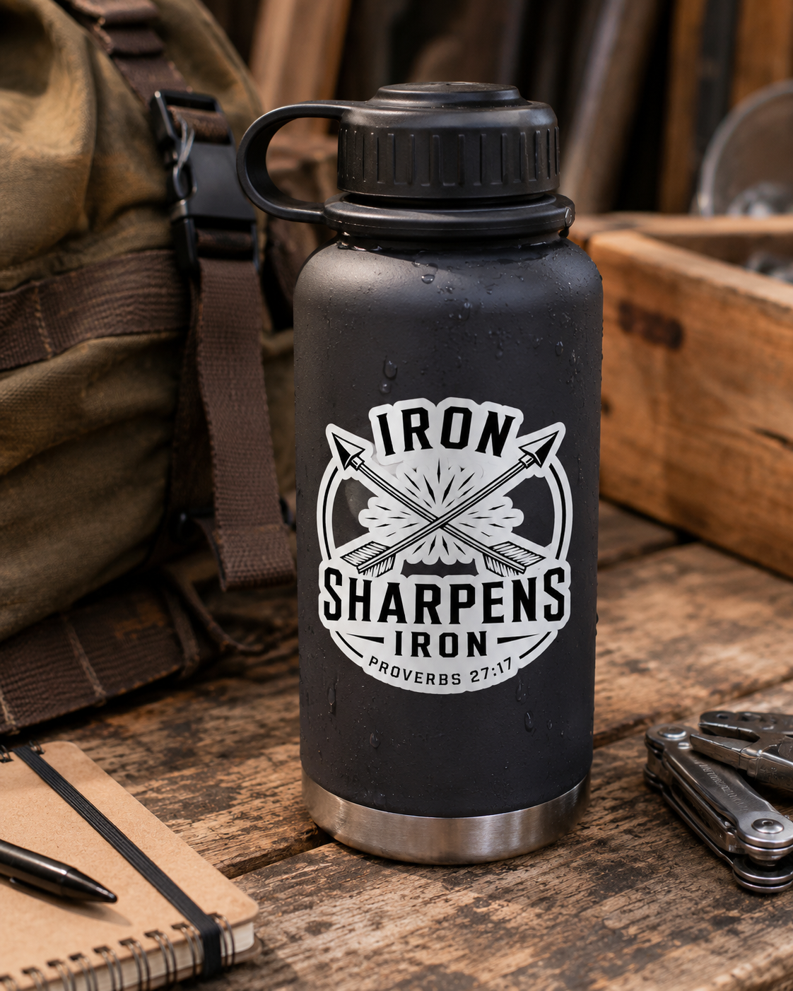 Iron Sharpens Iron Arrows Sticker — Faith Decal | Proverbs 27:17