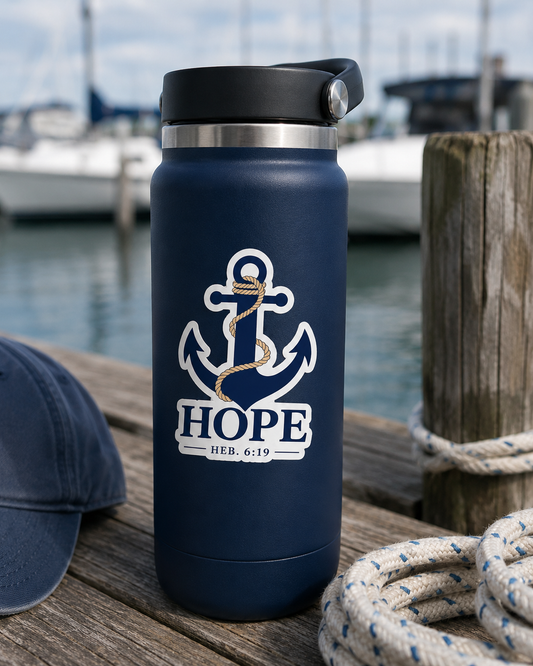 Hope Anchor Sticker — Nautical Faith Decal | Hebrews 6:19