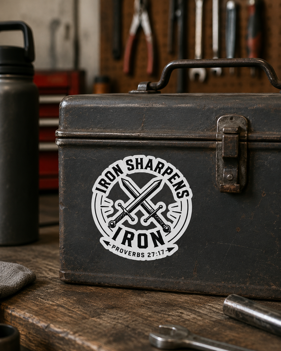Iron Sharpens Iron Swords Sticker — Faith Decal | Proverbs 27:17