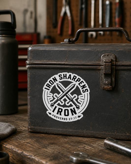 Iron Sharpens Iron Swords Sticker — Faith Decal | Proverbs 27:17