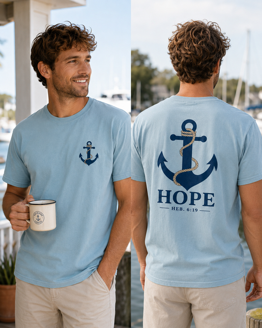 Hope Anchor T-Shirt — Faith-Inspired Nautical Tee | Hebrews 6:19