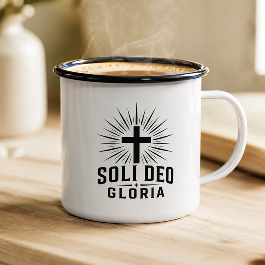 Soli Deo Gloria Enamel Camp Cup — Christian Outdoor Mug | 12oz